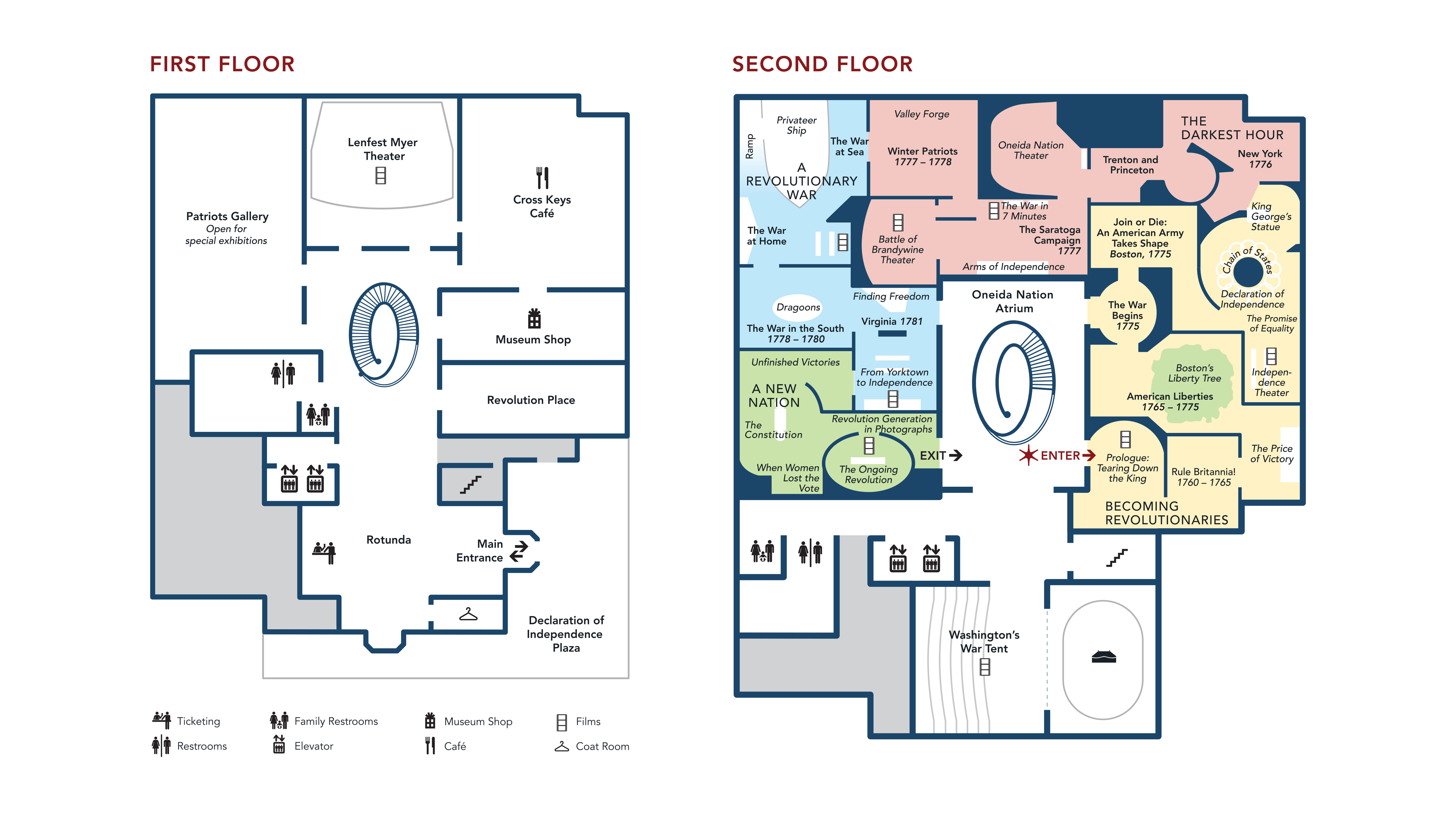 Museum Map of the first and second floor