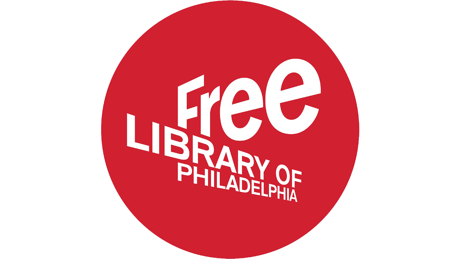 Free Library of Philadelphia logo red circle with white text.