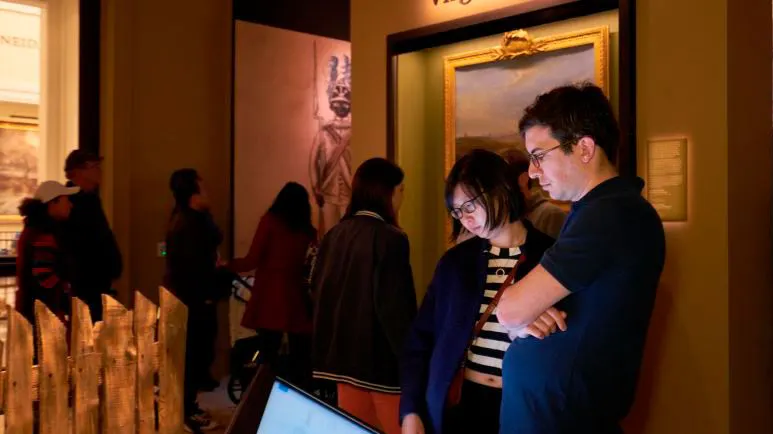 Photo of guests at a museum exhibit