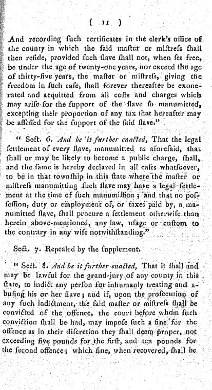 Page of the Constitution of the New-Jersey Society for Promoting the Abolition of Slavery