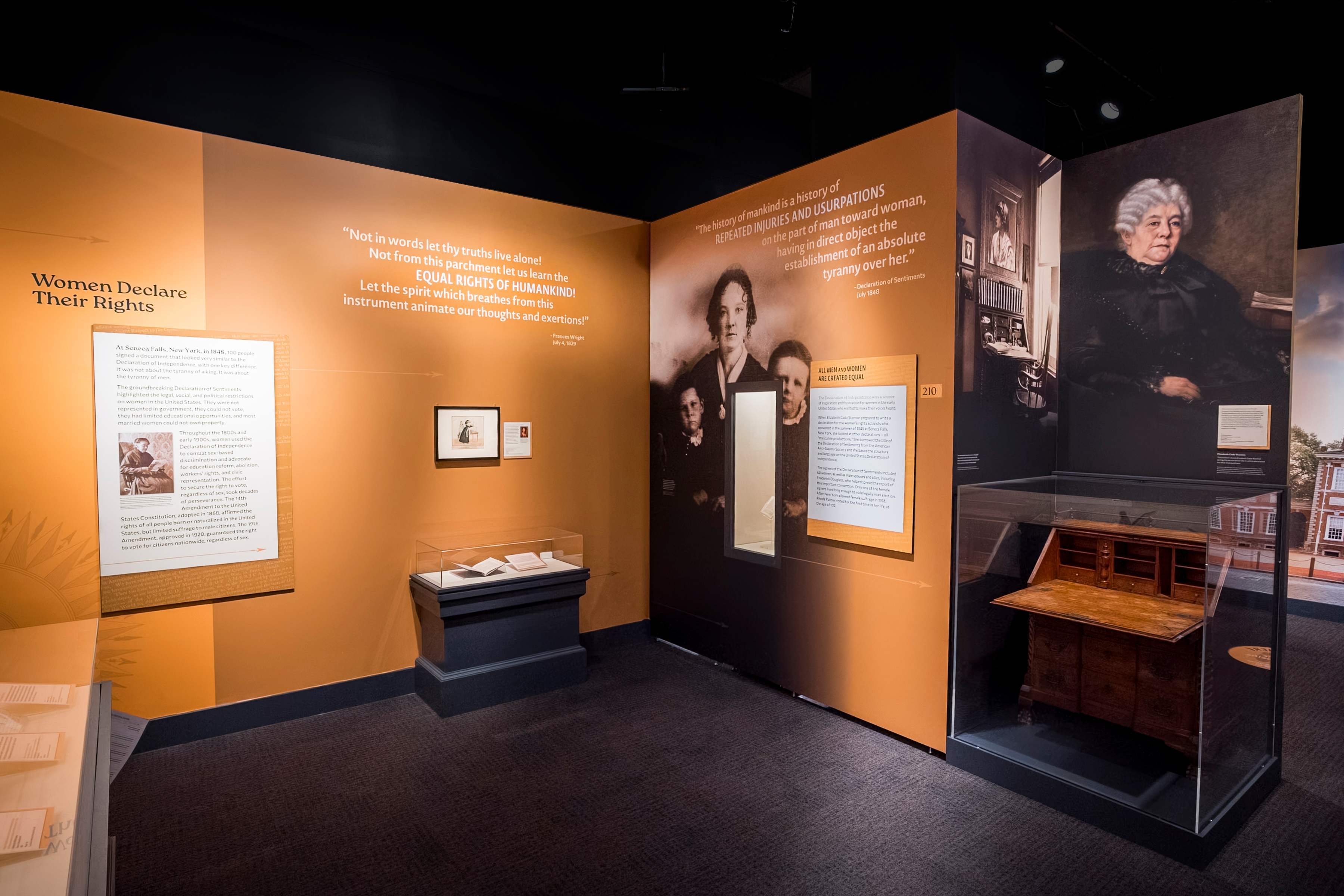 A gallery in The Declaration's Journey featuring Elizabeth Cady Stanton
