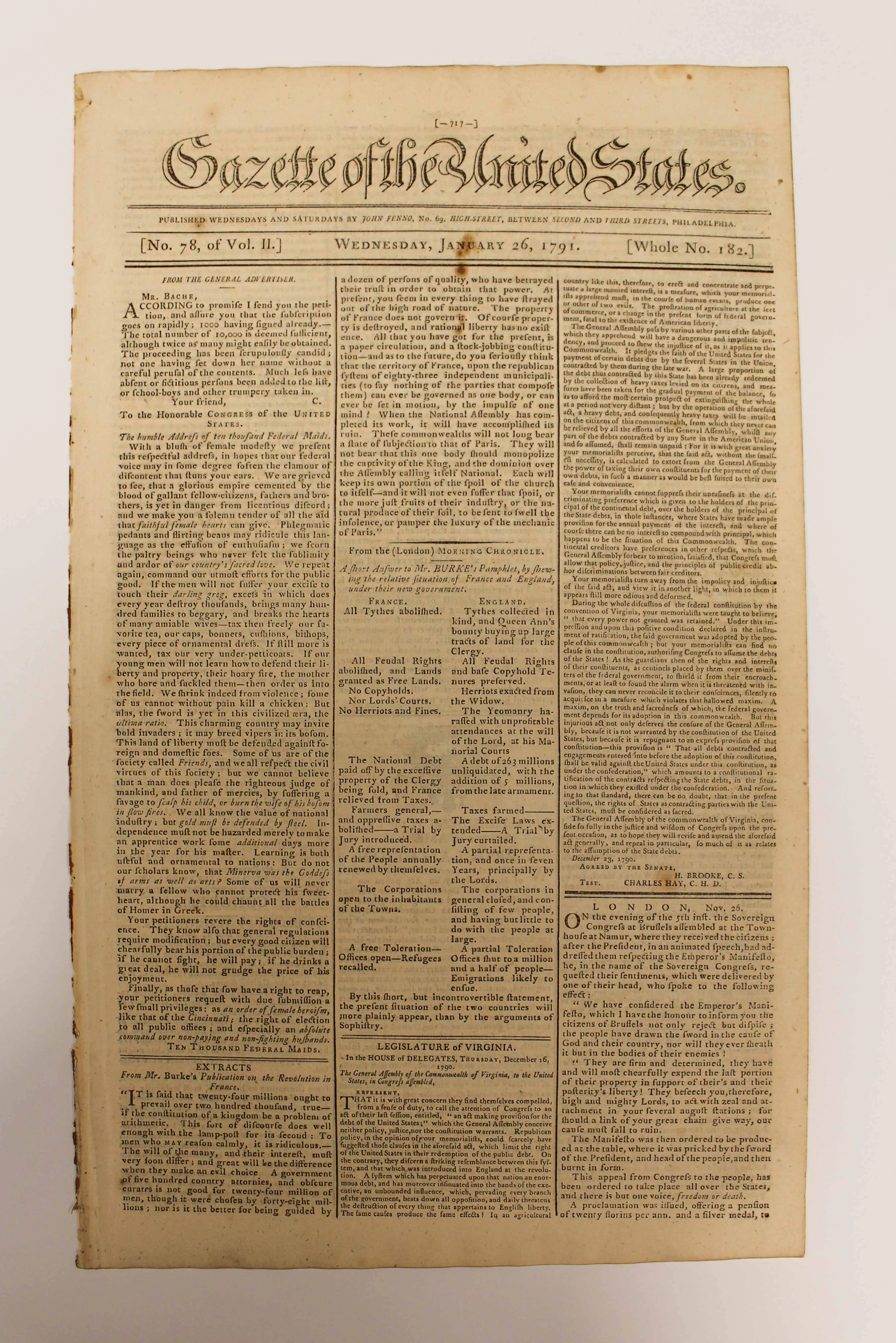 Text: “To the Honorable Congress of the US, signed Ten Thousand Federal Maids”.