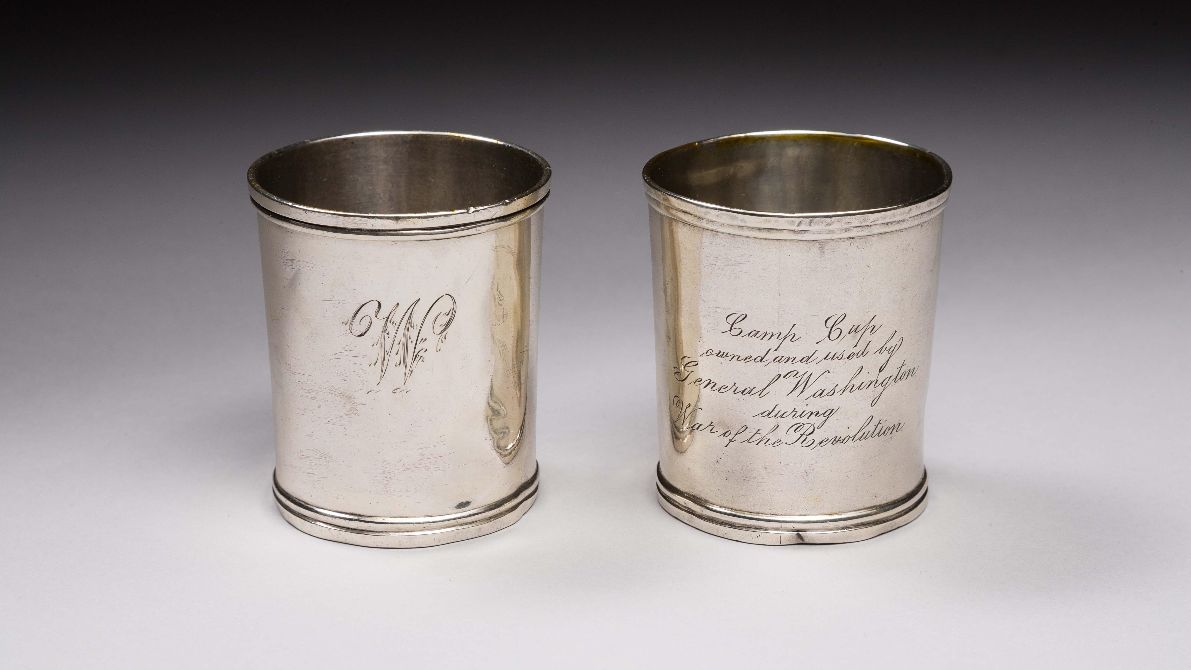 Image 091120 George Washington Camp Cups Silver Camp Cups