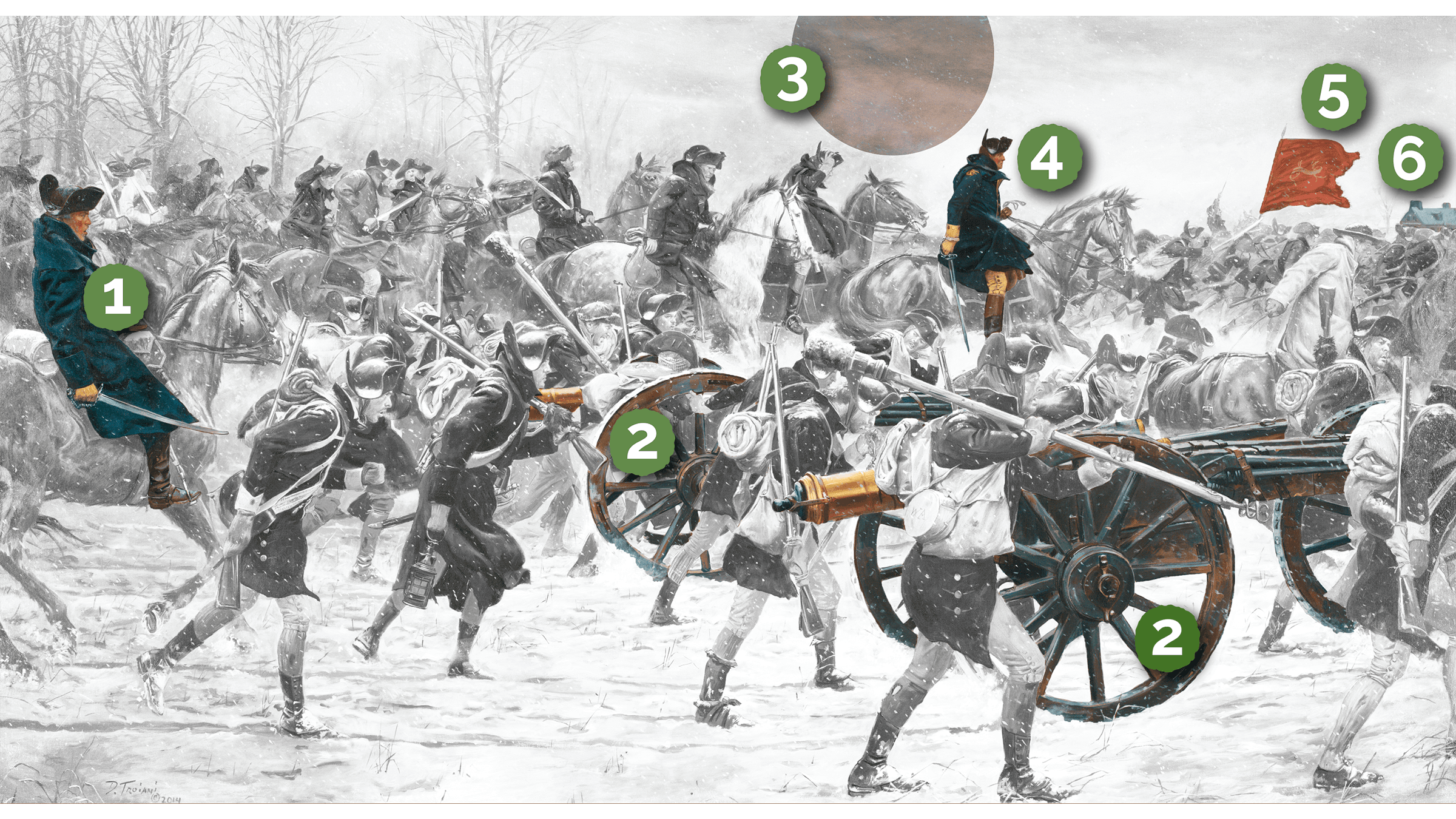 Numbered Victory Or Death Advance on Trenton painting by Don Troiani Painting in the Liberty exhibit.