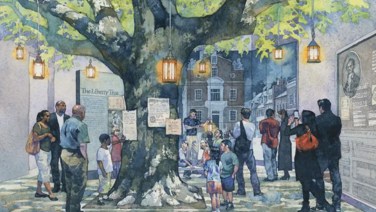 Drawing of the Museum's Liberty Tree