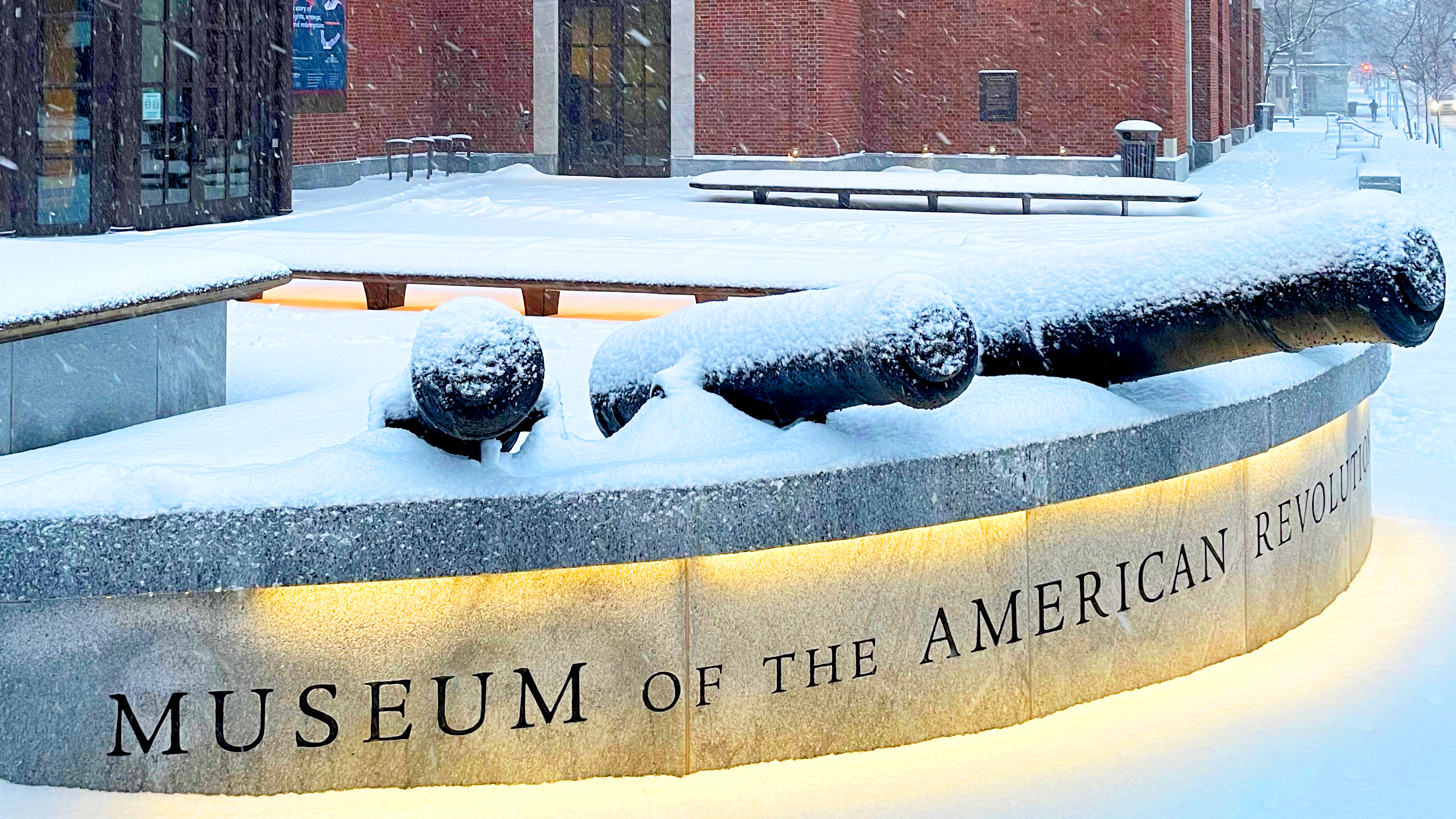 Cannons Plaza Snow Building Exterior