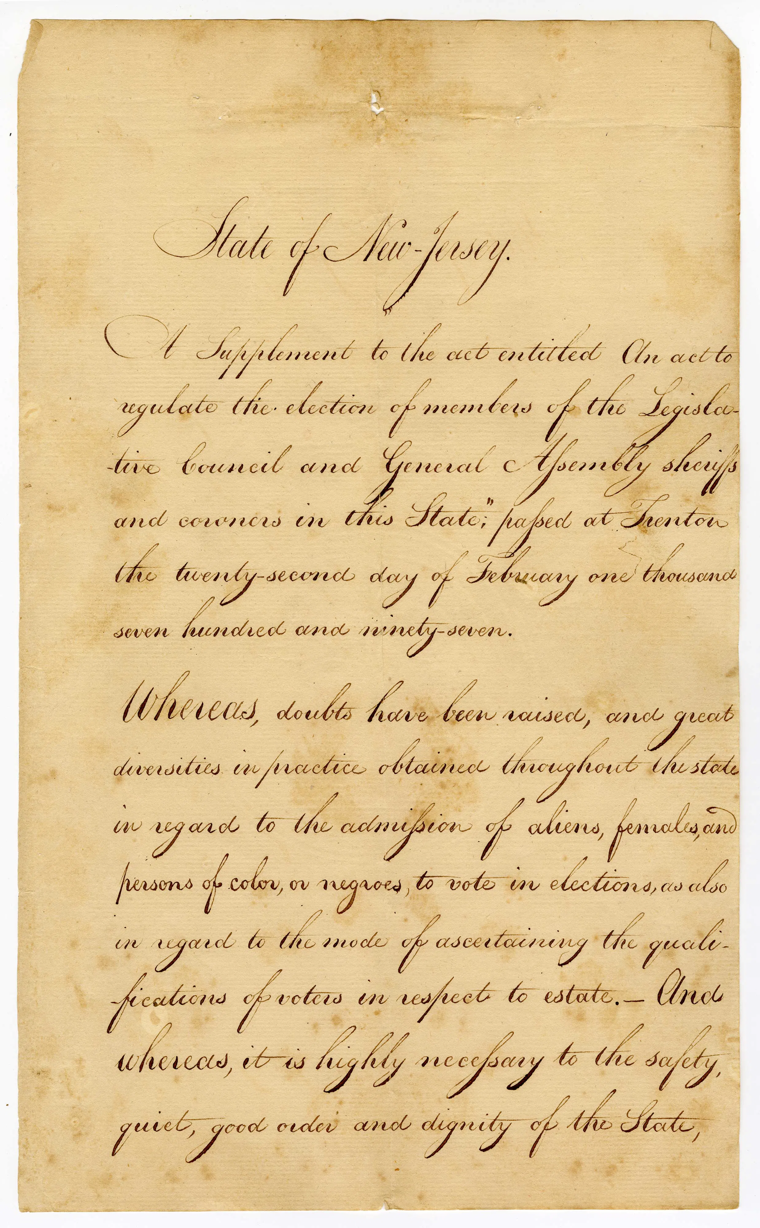 Scan of an 1807 statute.
