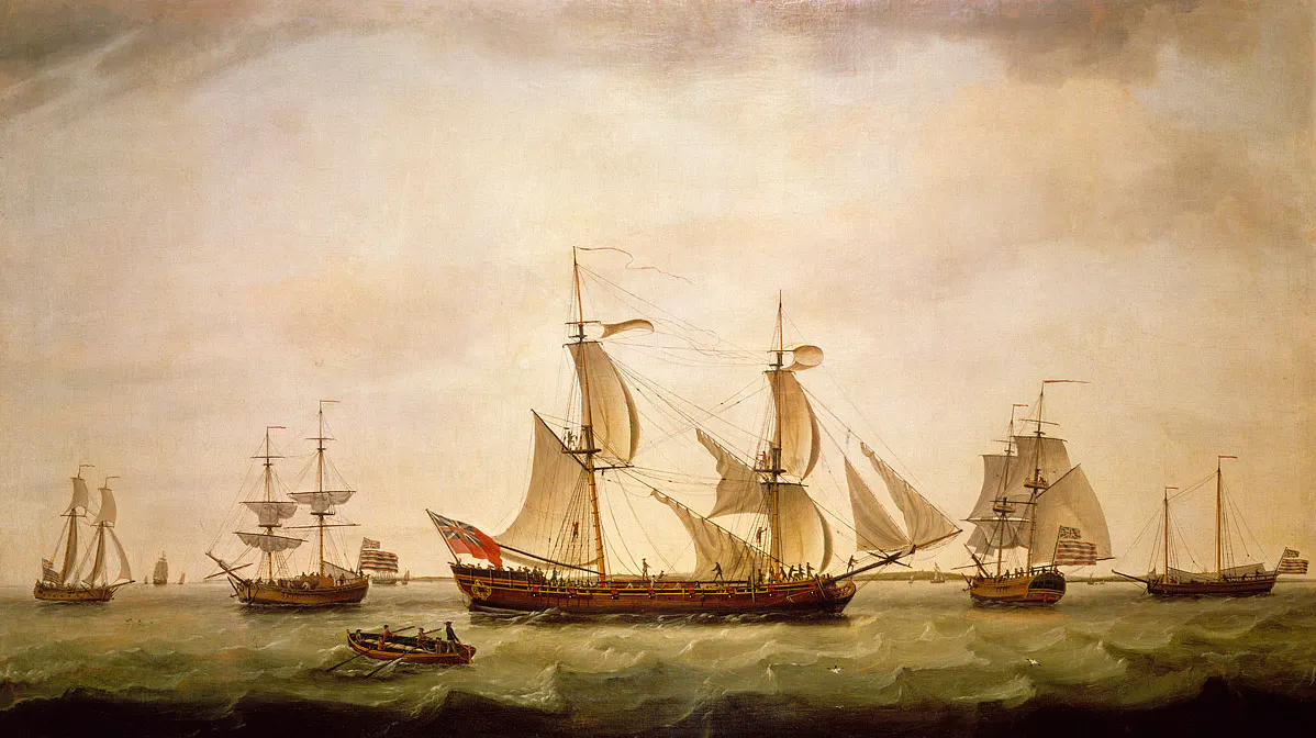 American Sailing Vessel 1778 Courtesy National Maritime Museum Royal Museums