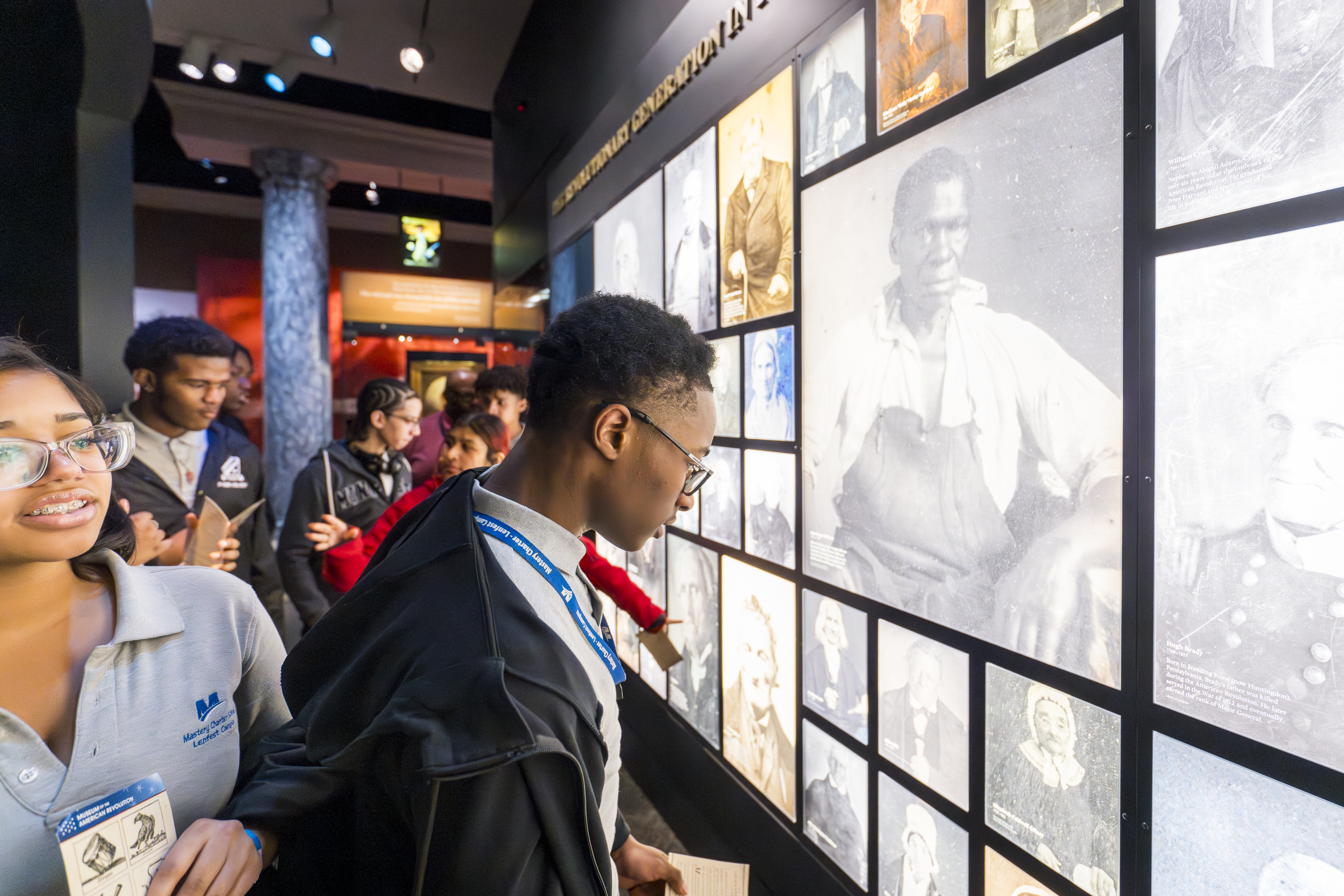 A group of students in the Museum's galleries