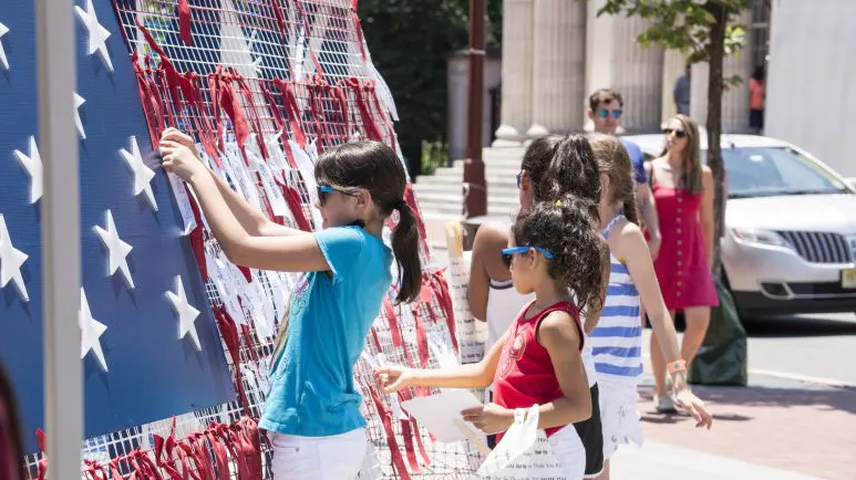 Children at an Independence Day event