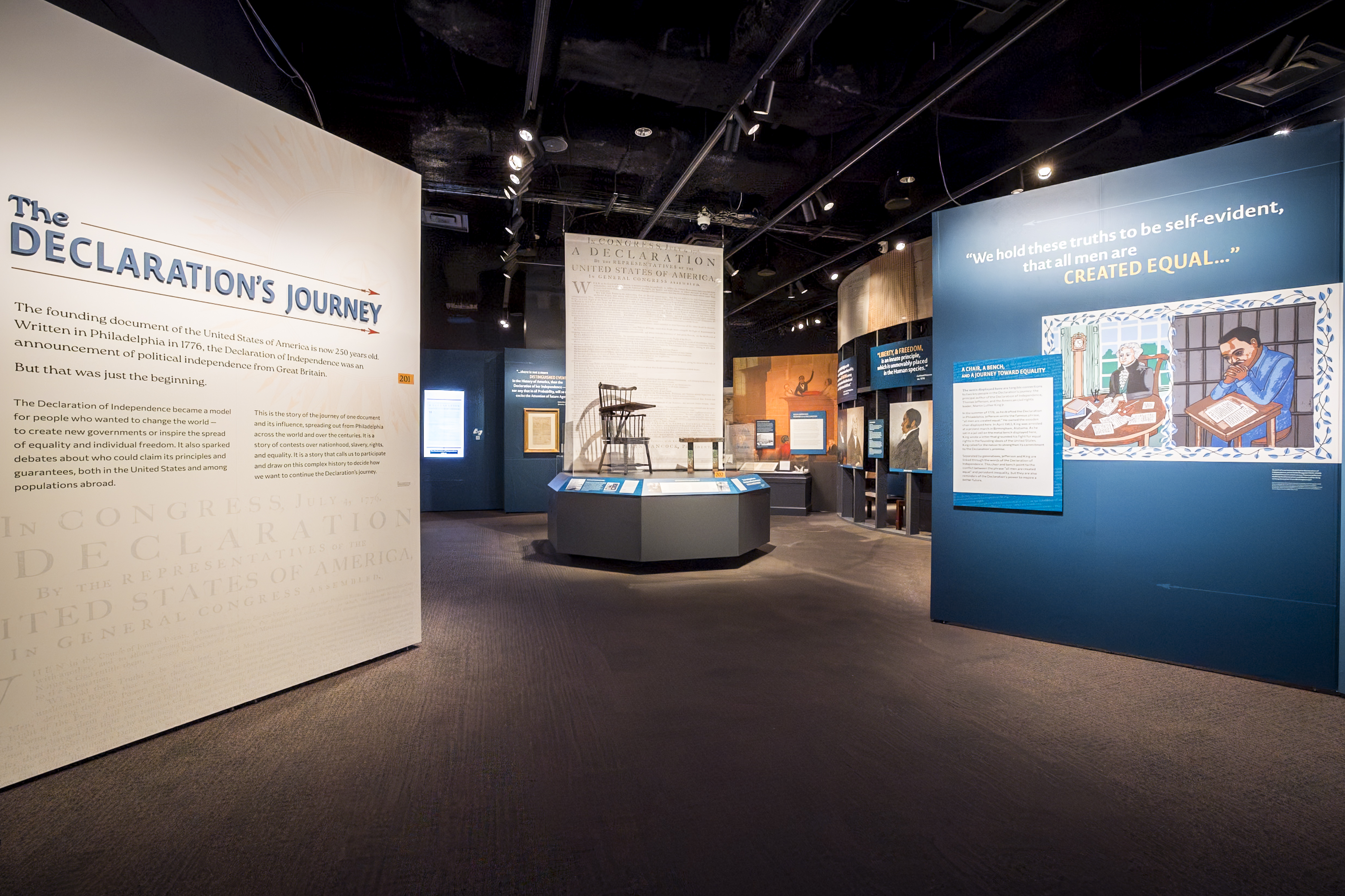 This image shows the exhibiton, The Declaration's Journey