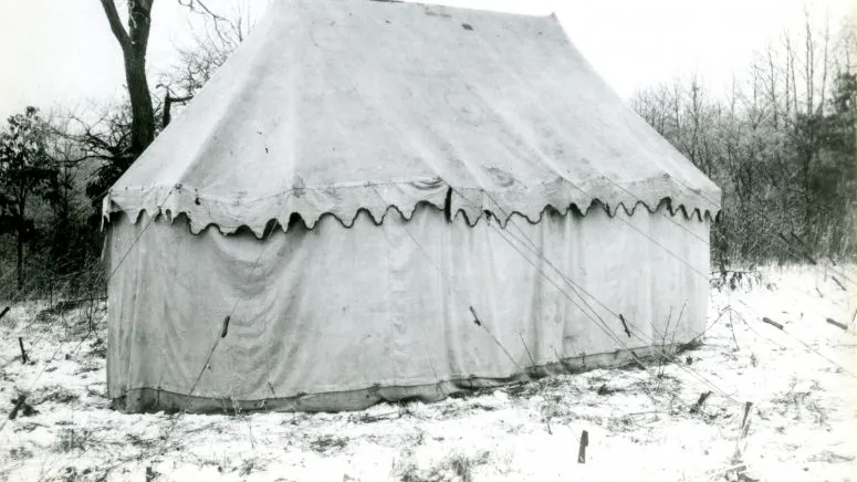 Washington Headquarters Tent in Snow