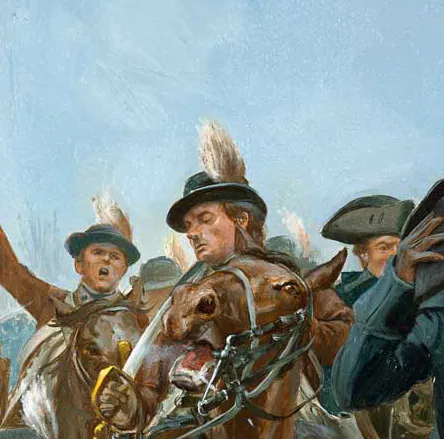 A painting of Washington at the Battle of Princeton, 1777