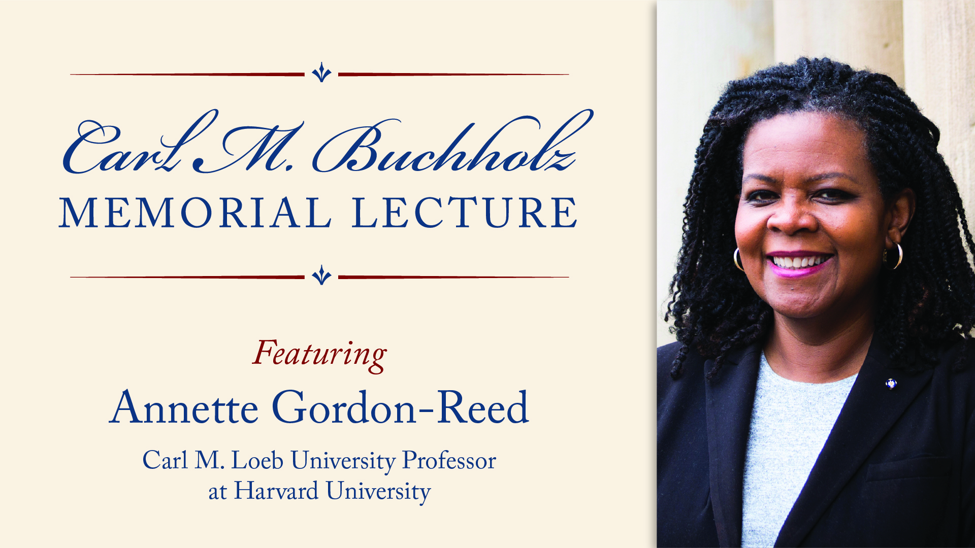 Image 111020 Buchholz Lecture 1920x1080 Annette Gordon Reed