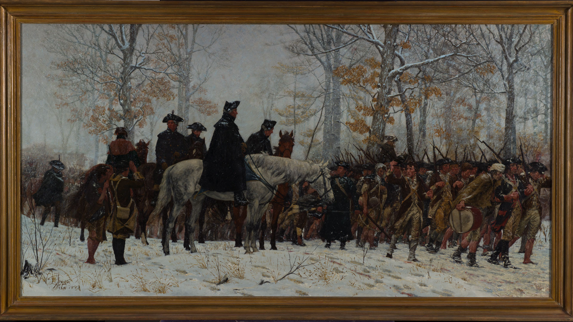 William Trego's painting "The March to Valley Forge" as seen in the Ken Burns documentary "The American Revolution"