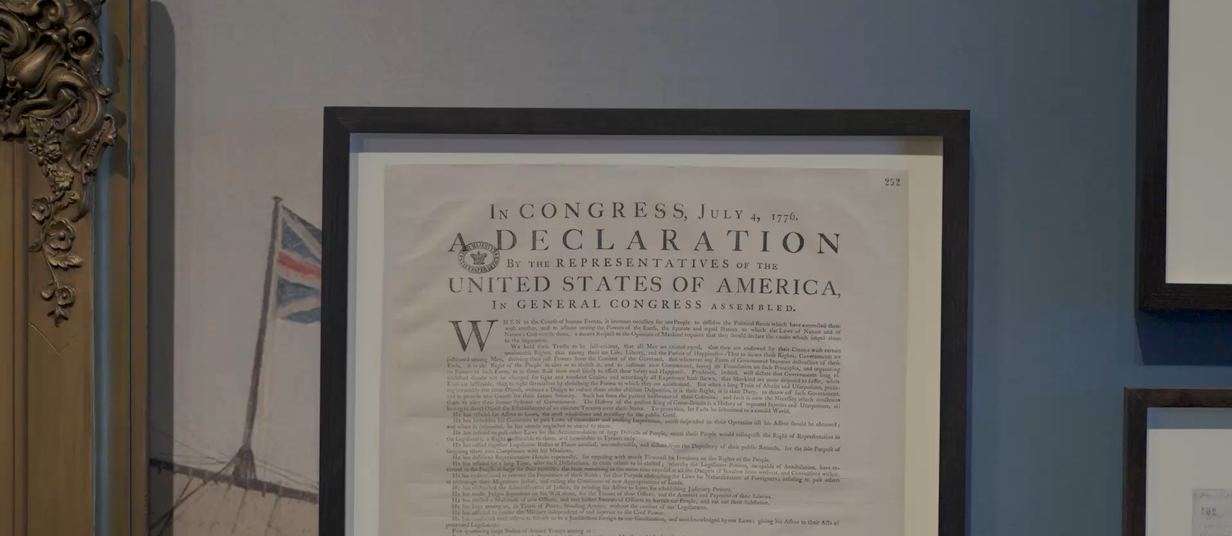 A framed Declaration of Independence