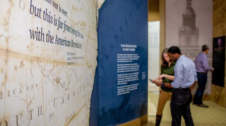 Guests at an exhibit