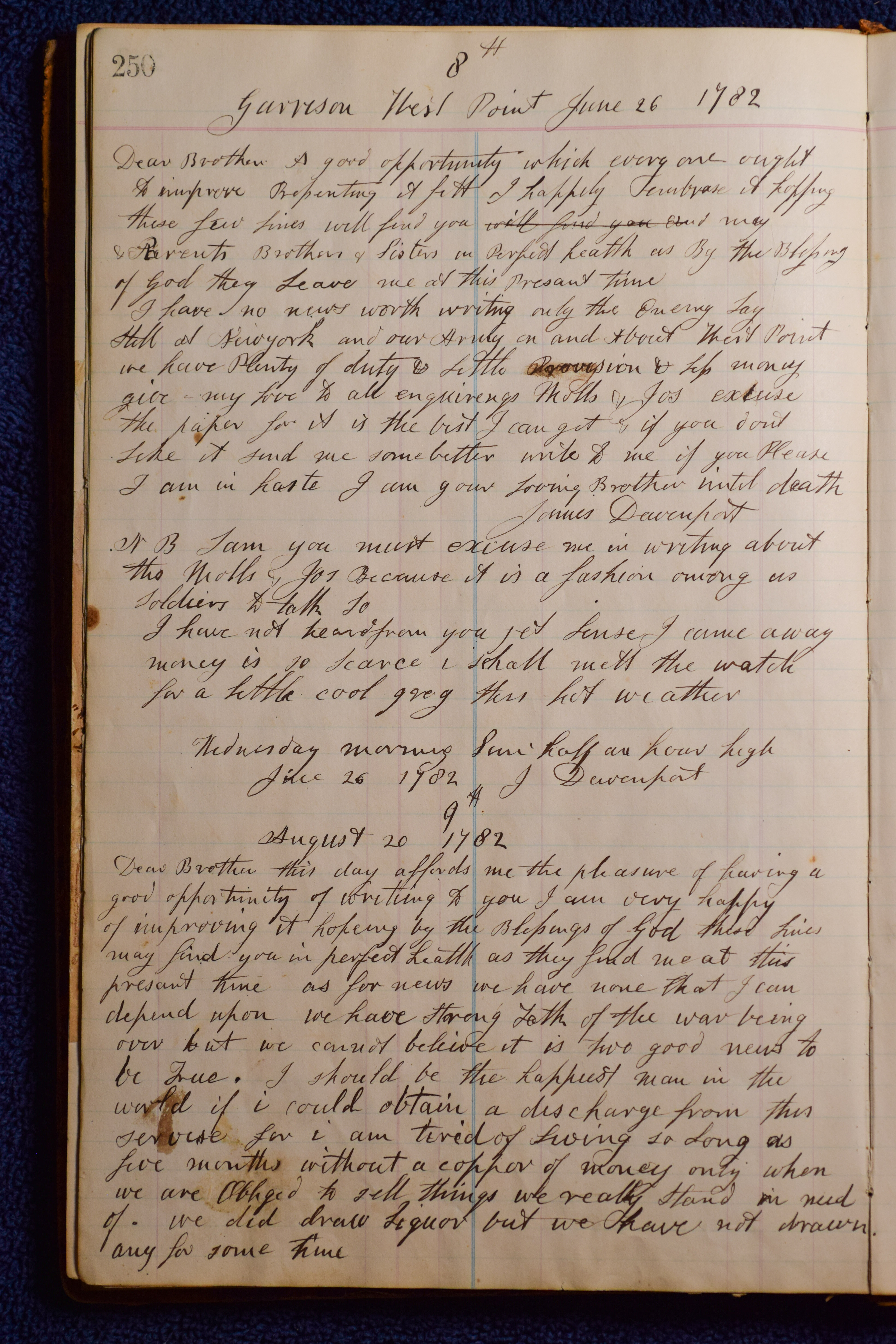 Image 062623 James Davenport Letters Page 250
